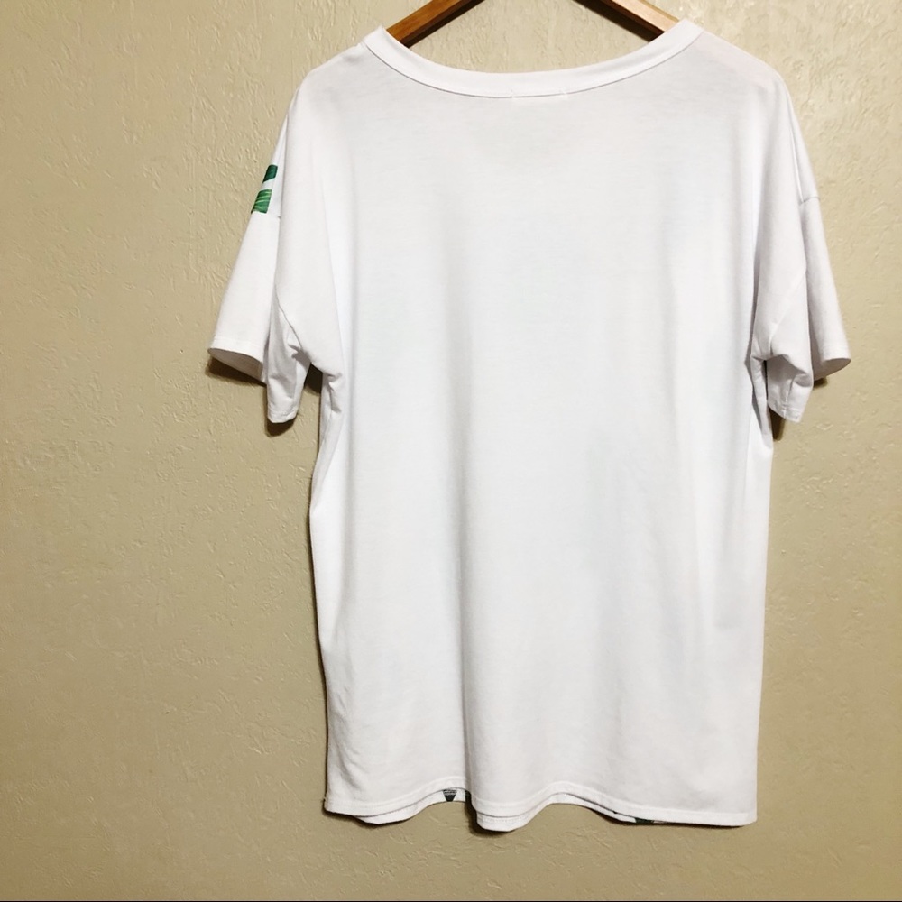 Promesa Cactus Print Distressed Short Sleeve Tee‎ with Cutout - Picture 6 of 6